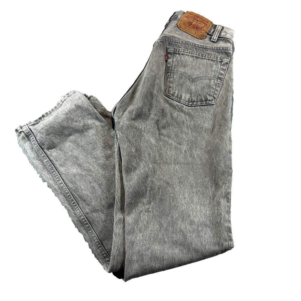 Levi's 501 Jeans Mens 30x32 Gray Acid Wash Vintage 80s Made in USA Button Fly